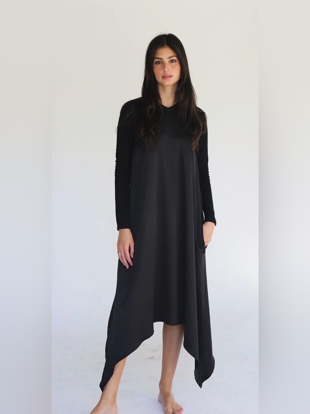TARA DRESS Black Long Sleeve Swing Dress - Women Dresses